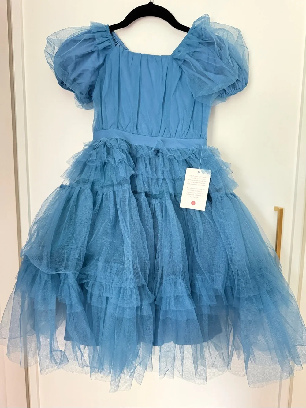 NWT Girl’s Ivy City Co Pixie Blue Tulle Ruffled Party Dress. Size 8T.